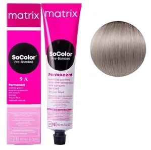 9A дуже світлий блондин попелястий  Крем-фарба для волосся, 90 мл SoColor  Pre-Bonded  MATRIX (оновлений дизайн)